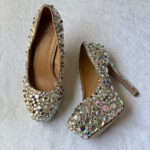 Beaded handmade  Crystal Handmade Heel Pumps - Picture 8 of 8